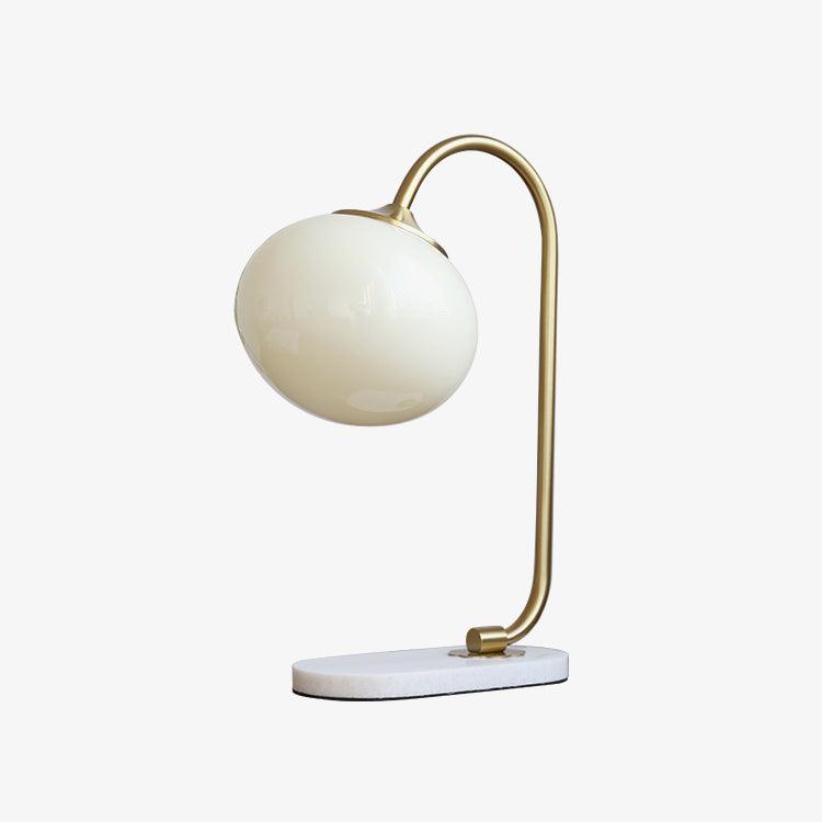 Elegant Geometric Table Lamp with Pink Glass Shade and Marble Base Gold Finish
