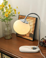 Elegant Geometric Table Lamp with Pink Glass Shade and Marble Base Gold Finish