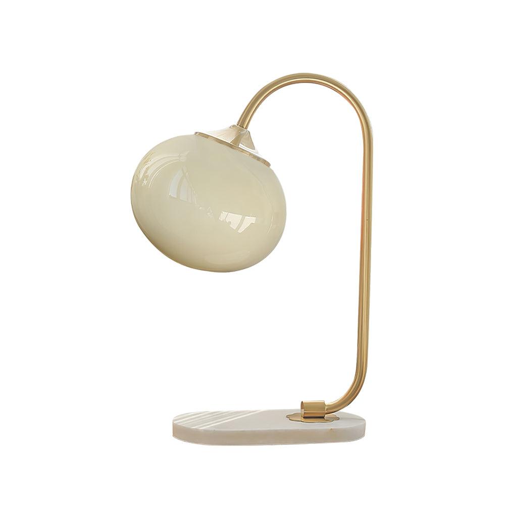 Elegant Geometric Table Lamp with Pink Glass Shade and Marble Base Gold Finish