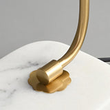 Elegant Geometric Table Lamp with Pink Glass Shade and Marble Base Gold Finish