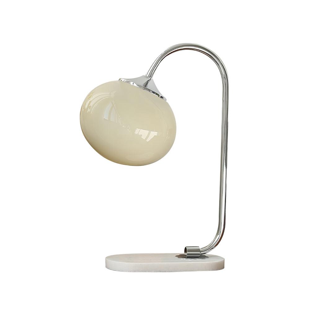 Elegant Geometric Table Lamp with Pink Glass Shade and Marble Base Gold Finish