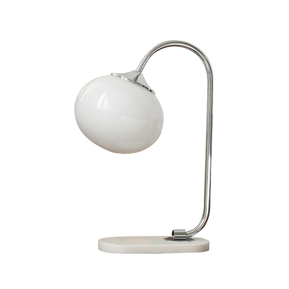 Elegant Geometric Table Lamp with Pink Glass Shade and Marble Base Gold Finish