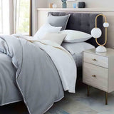 Martha Modern Gold Task Lamp with Double Glass Shades and White Marble Base