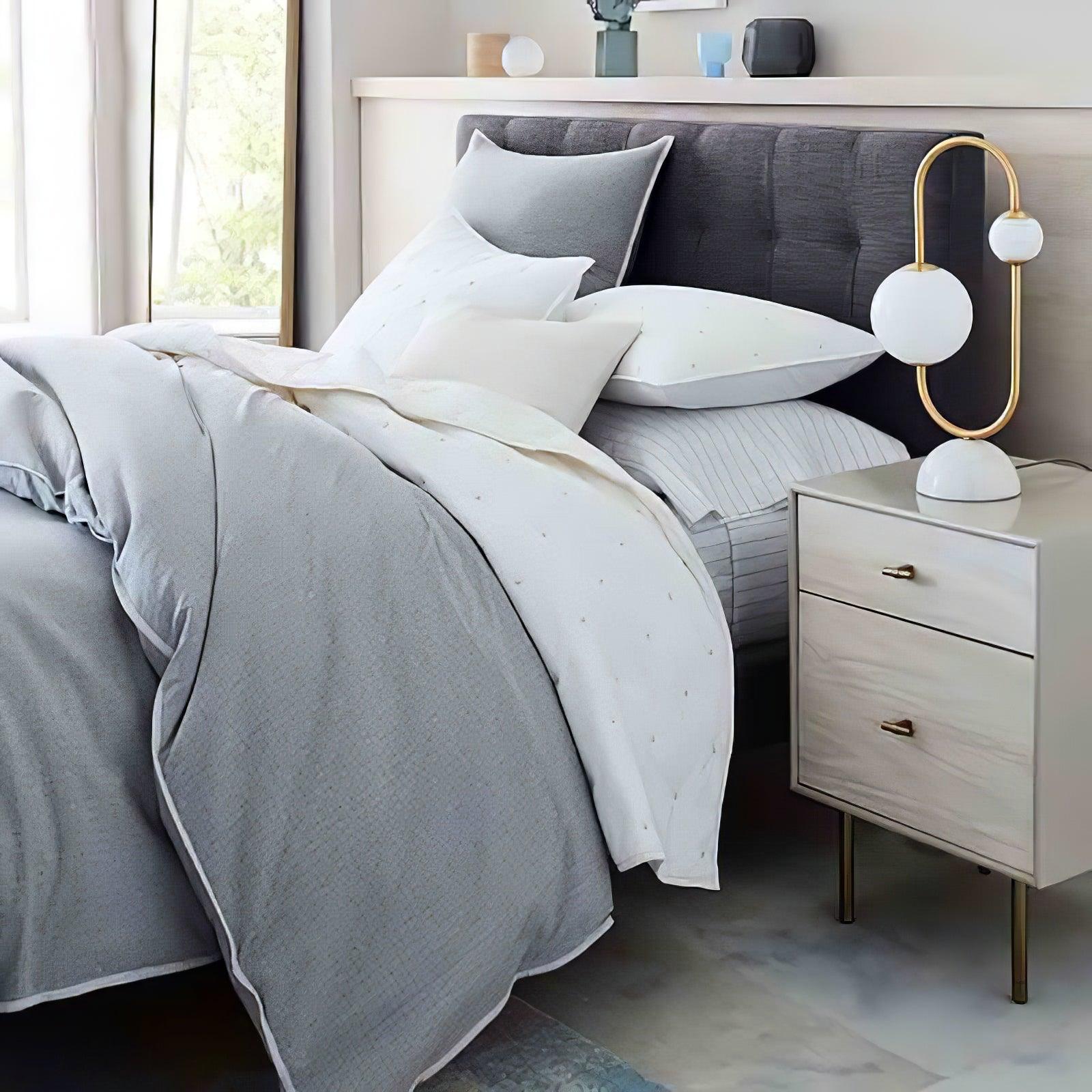 Martha Modern Gold Task Lamp with Double Glass Shades and White Marble Base