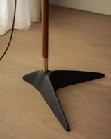 Matsusu Modern Wood and Brass Standing Floor Lamp with Ash Wood Finishes