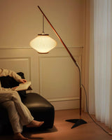Matsusu Modern Wood and Brass Standing Floor Lamp with Ash Wood Finishes