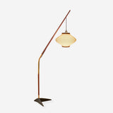 Matsusu Modern Wood and Brass Standing Floor Lamp with Ash Wood Finishes