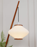 Matsusu Modern Wood and Brass Standing Floor Lamp with Ash Wood Finishes