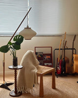 Matsusu Modern Wood and Brass Standing Floor Lamp with Ash Wood Finishes