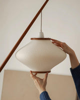 Matsusu Modern Wood and Brass Standing Floor Lamp with Ash Wood Finishes