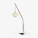 Matsusu Modern Wood and Brass Standing Floor Lamp with Ash Wood Finishes