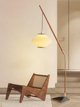 Matsusu Modern Wood and Brass Standing Floor Lamp with Ash Wood Finishes