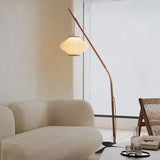 Matsusu Modern Wood and Brass Standing Floor Lamp with Ash Wood Finishes