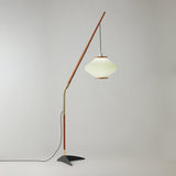 Matsusu Modern Wood and Brass Standing Floor Lamp with Ash Wood Finishes