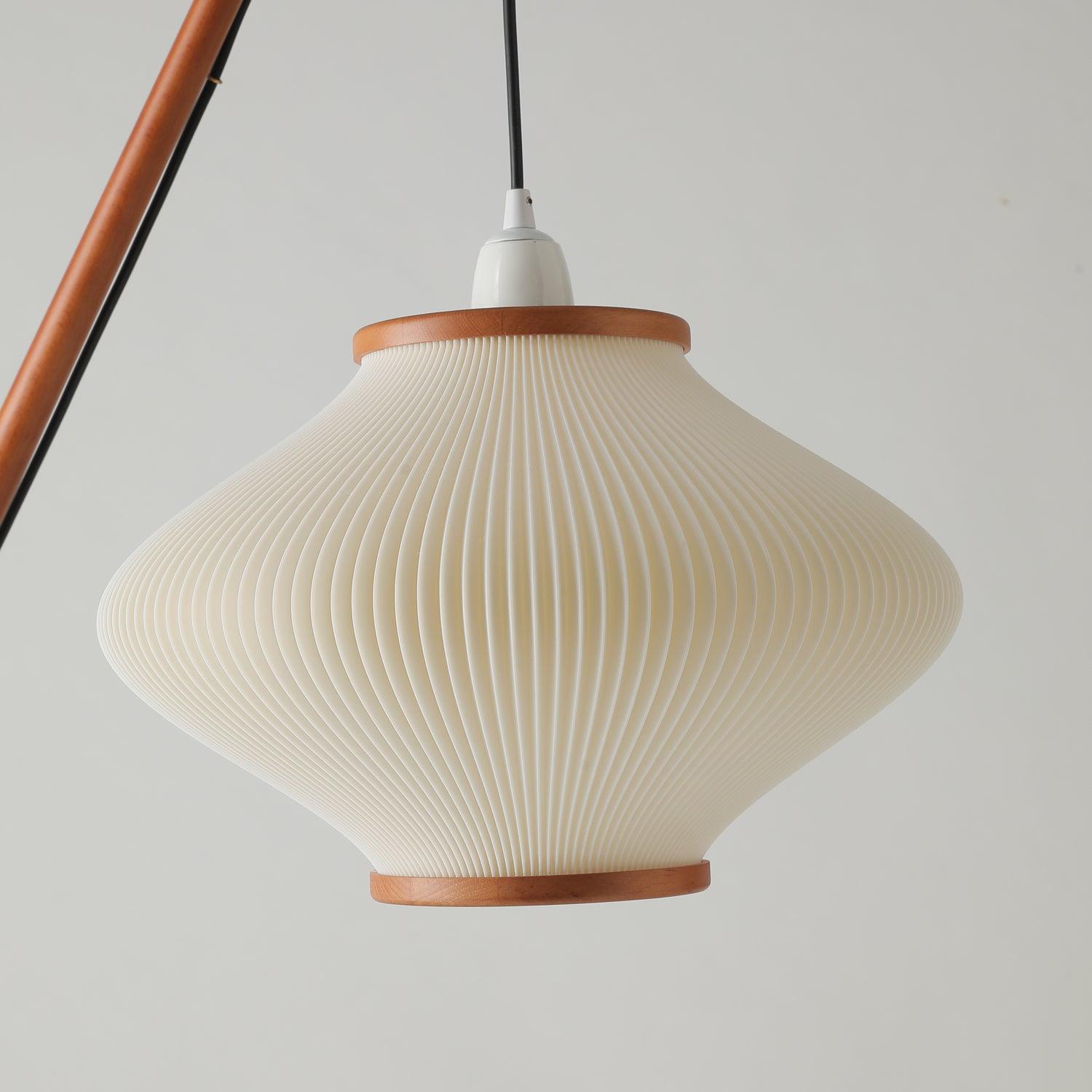 Matsusu Modern Wood and Brass Standing Floor Lamp with Ash Wood Finishes