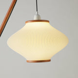 Matsusu Modern Wood and Brass Standing Floor Lamp with Ash Wood Finishes