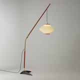 Matsusu Modern Wood and Brass Standing Floor Lamp with Ash Wood Finishes