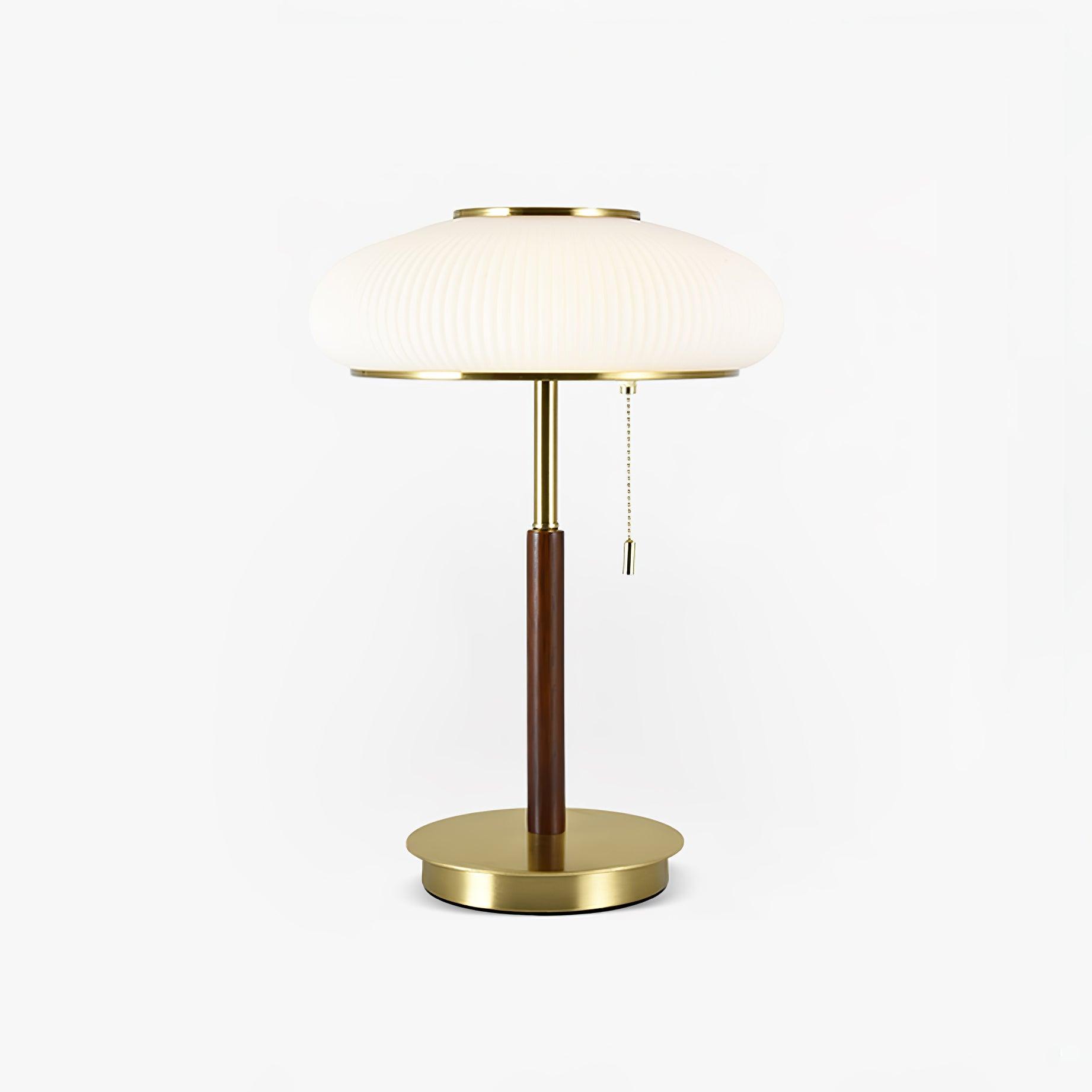 Modern Matsutake Mushroom Task Lamp Elegant Gold and White Glass Table Light for Bedside and Office