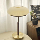 Modern Matsutake Mushroom Task Lamp Elegant Gold and White Glass Table Light for Bedside and Office