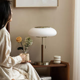 Modern Matsutake Mushroom Task Lamp Elegant Gold and White Glass Table Light for Bedside and Office