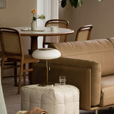 Modern Matsutake Mushroom Task Lamp Elegant Gold and White Glass Table Light for Bedside and Office