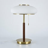 Modern Matsutake Mushroom Task Lamp Elegant Gold and White Glass Table Light for Bedside and Office
