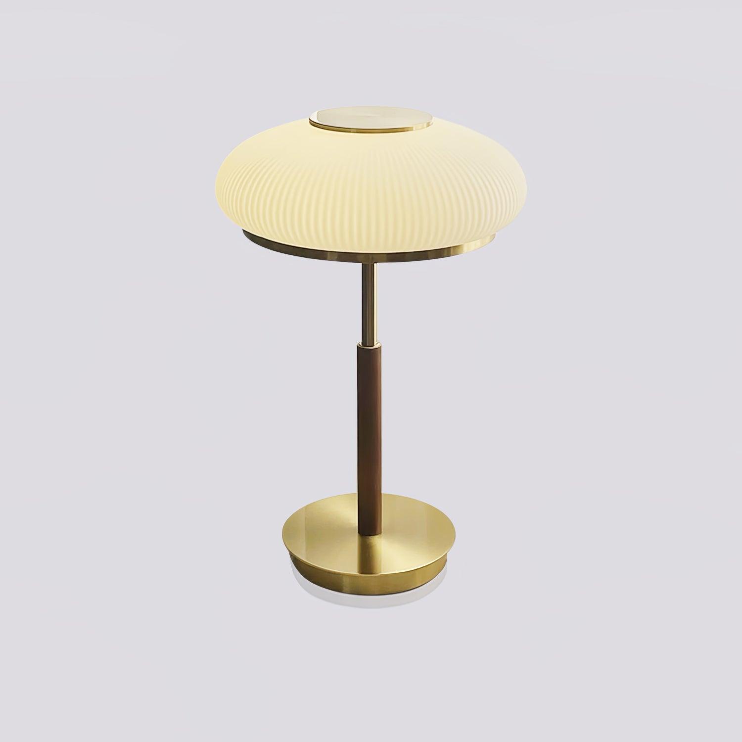 Modern Matsutake Mushroom Task Lamp Elegant Gold and White Glass Table Light for Bedside and Office