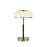 Modern Matsutake Mushroom Task Lamp Elegant Gold and White Glass Table Light for Bedside and Office