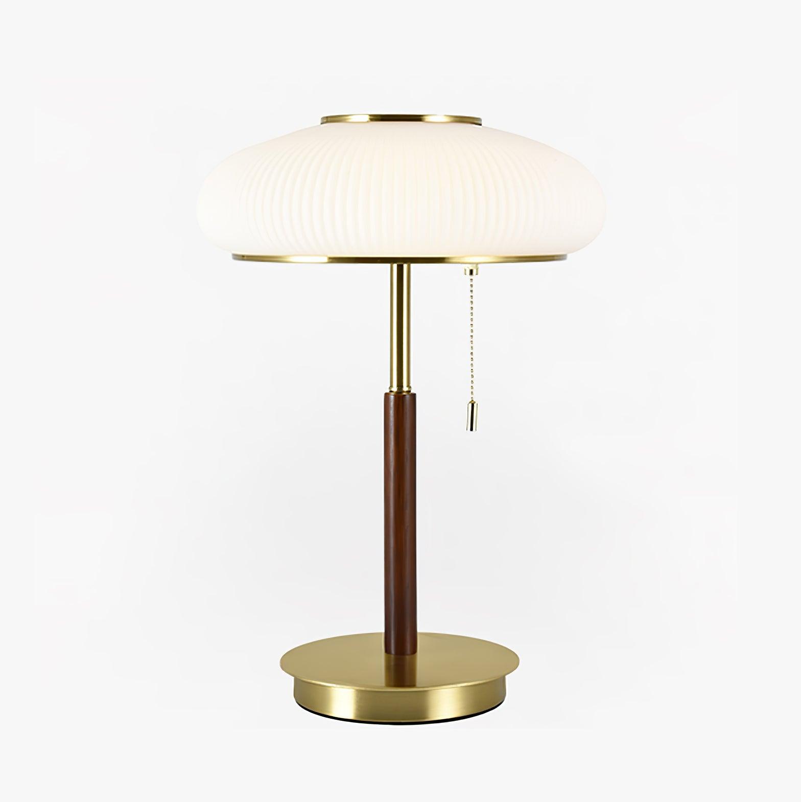 Modern Matsutake Mushroom Task Lamp Elegant Gold and White Glass Table Light for Bedside and Office