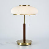 Modern Matsutake Mushroom Task Lamp Elegant Gold and White Glass Table Light for Bedside and Office
