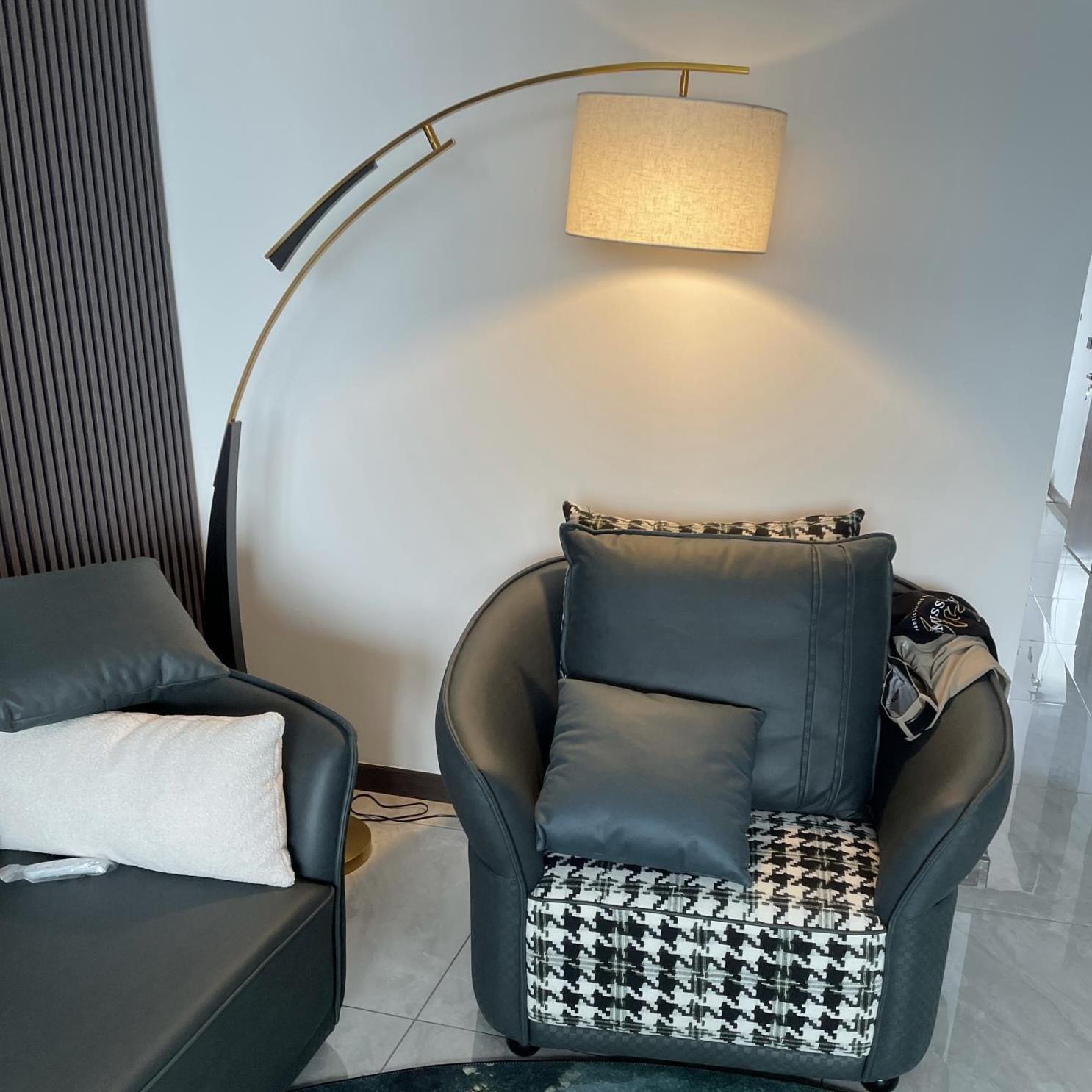 Elegant Arc Floor Lamp Large Curved Standing Light for Sofa and Dining Areas