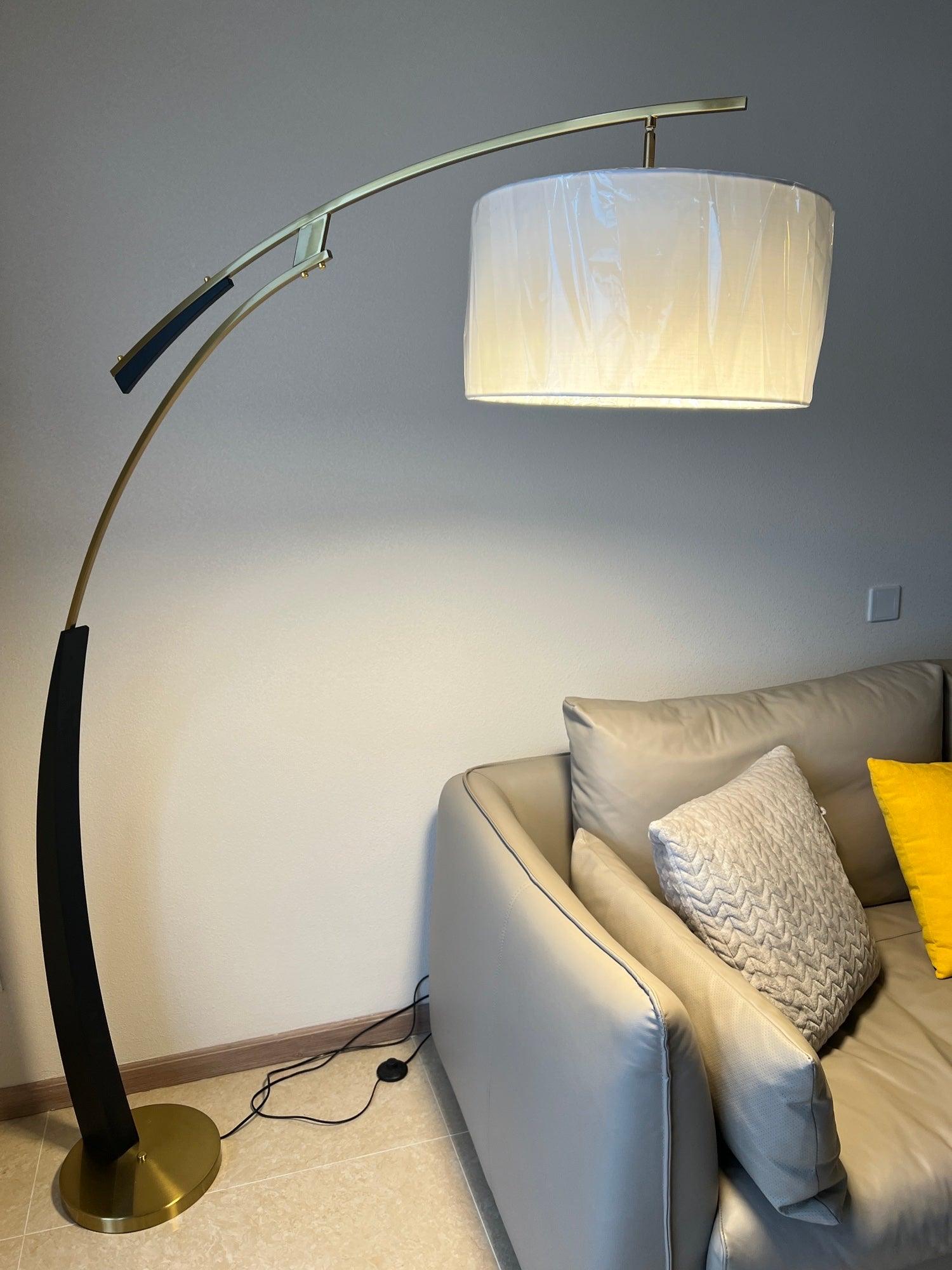 Elegant Arc Floor Lamp Large Curved Standing Light for Sofa and Dining Areas