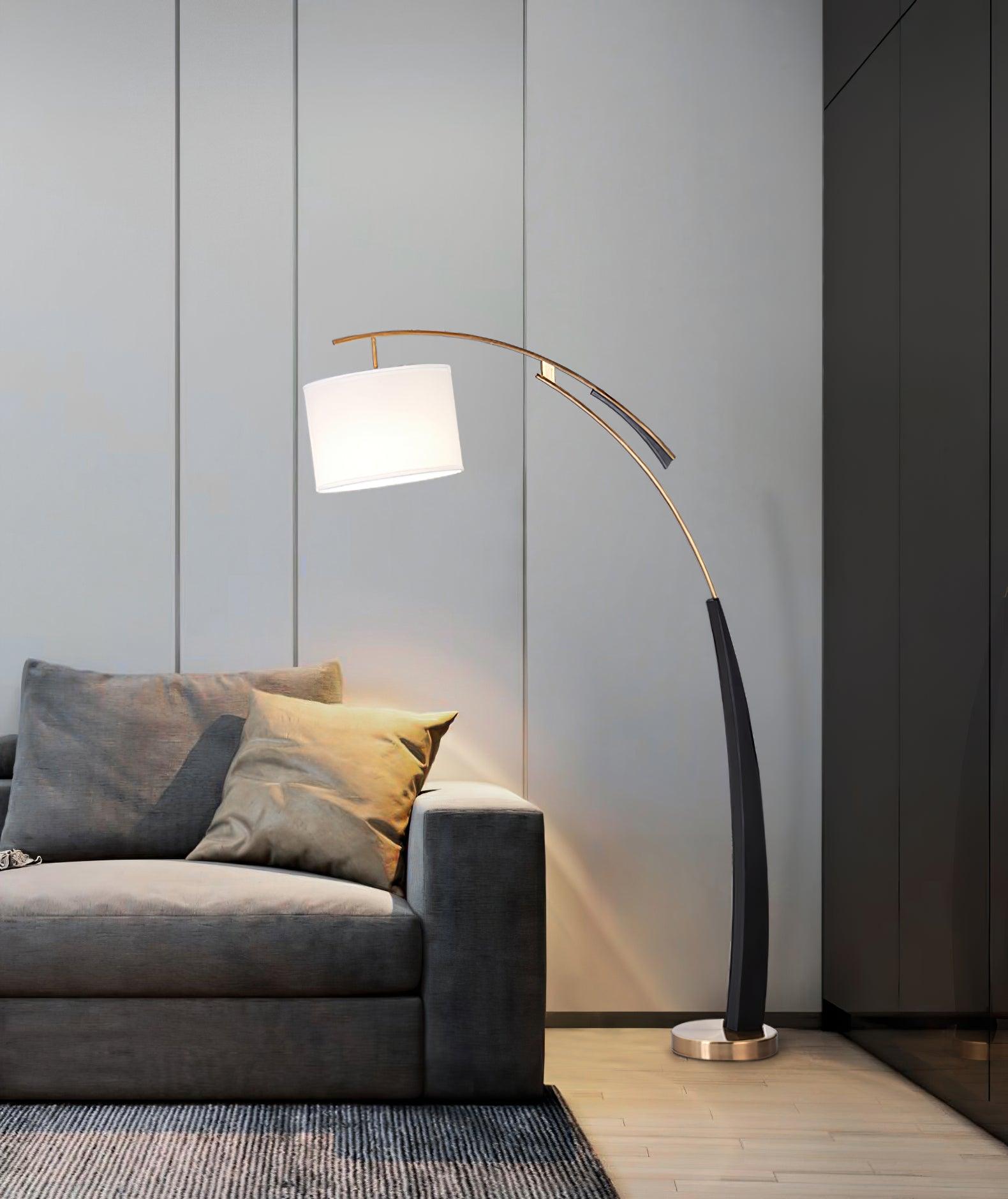 Elegant Arc Floor Lamp Large Curved Standing Light for Sofa and Dining Areas