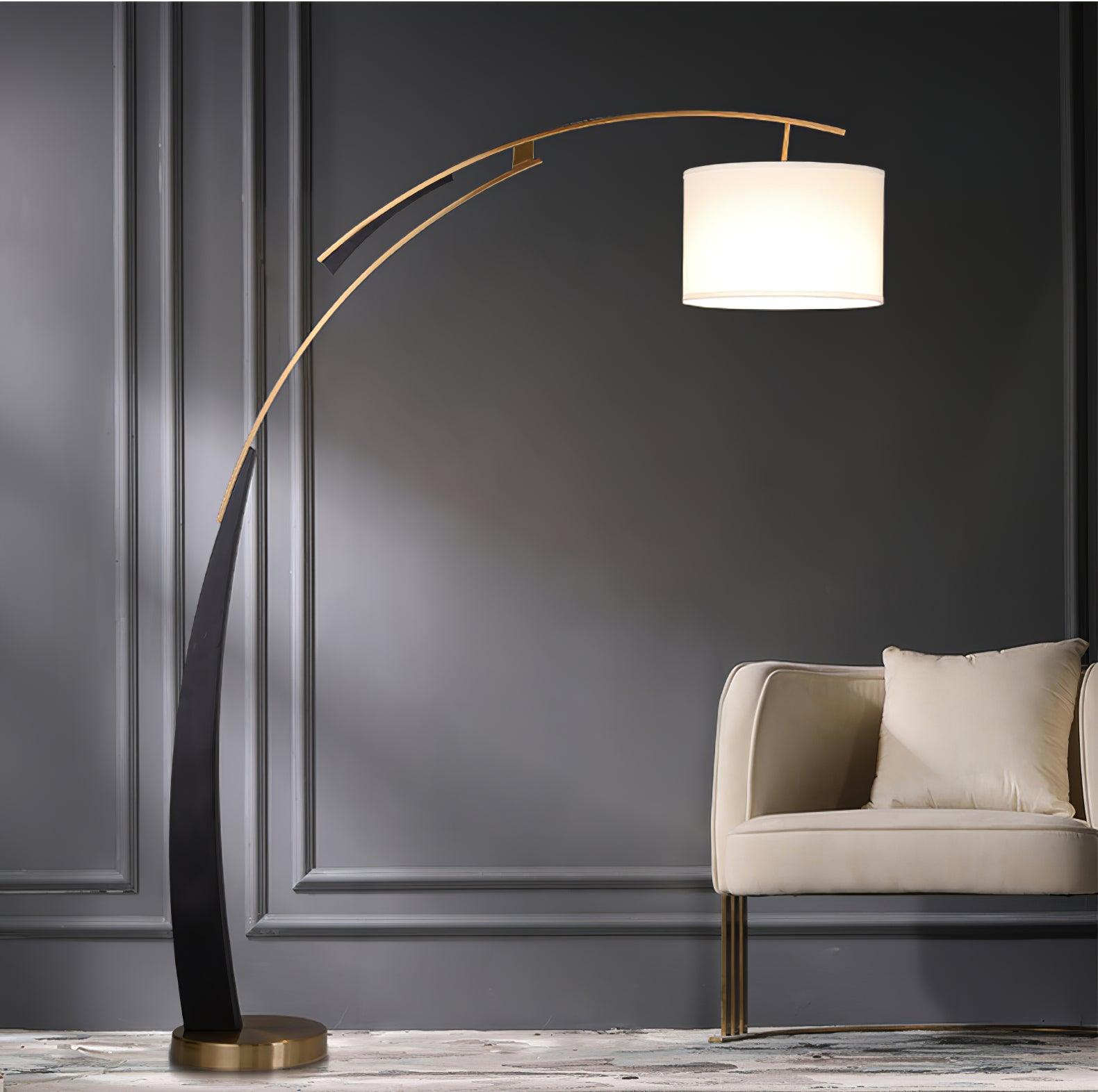 Elegant Arc Floor Lamp Large Curved Standing Light for Sofa and Dining Areas