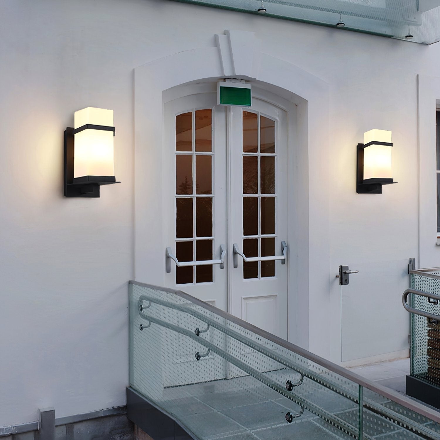 waterproof-mcdade-outdoor-wall-sconce-with-creamy-white-glass-shade-and-black-iron-frame