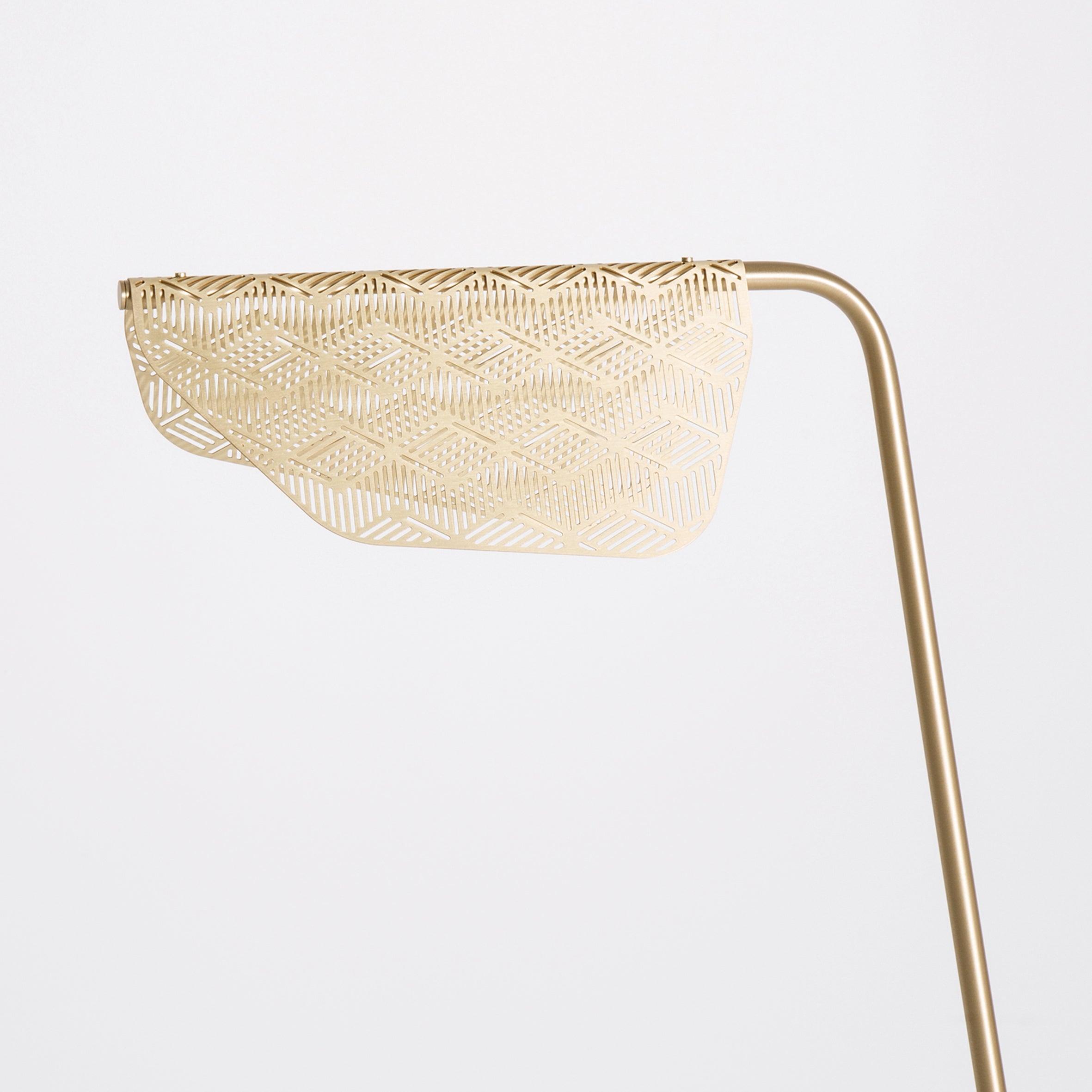 Modern Mediterranea Perforated Gold Metal LED Floor Lamp for Reading and Interior Lighting