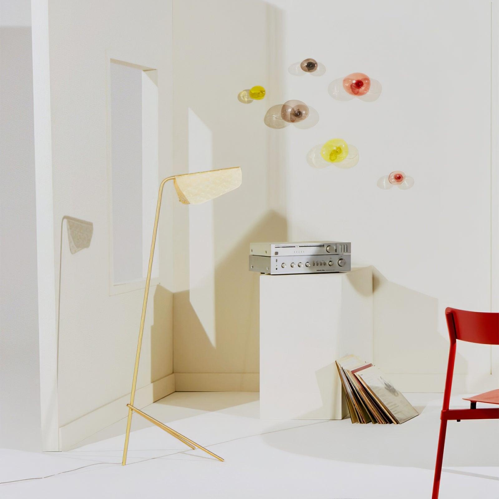 Modern Mediterranea Perforated Gold Metal LED Floor Lamp for Reading and Interior Lighting