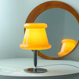 Contemporary Glass Globe Table Lamp with Chrome Base for Living Room and Desk
