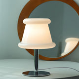 Contemporary Glass Globe Table Lamp with Chrome Base for Living Room and Desk