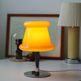 Contemporary Glass Globe Table Lamp with Chrome Base for Living Room and Desk