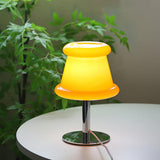 Contemporary Glass Globe Table Lamp with Chrome Base for Living Room and Desk