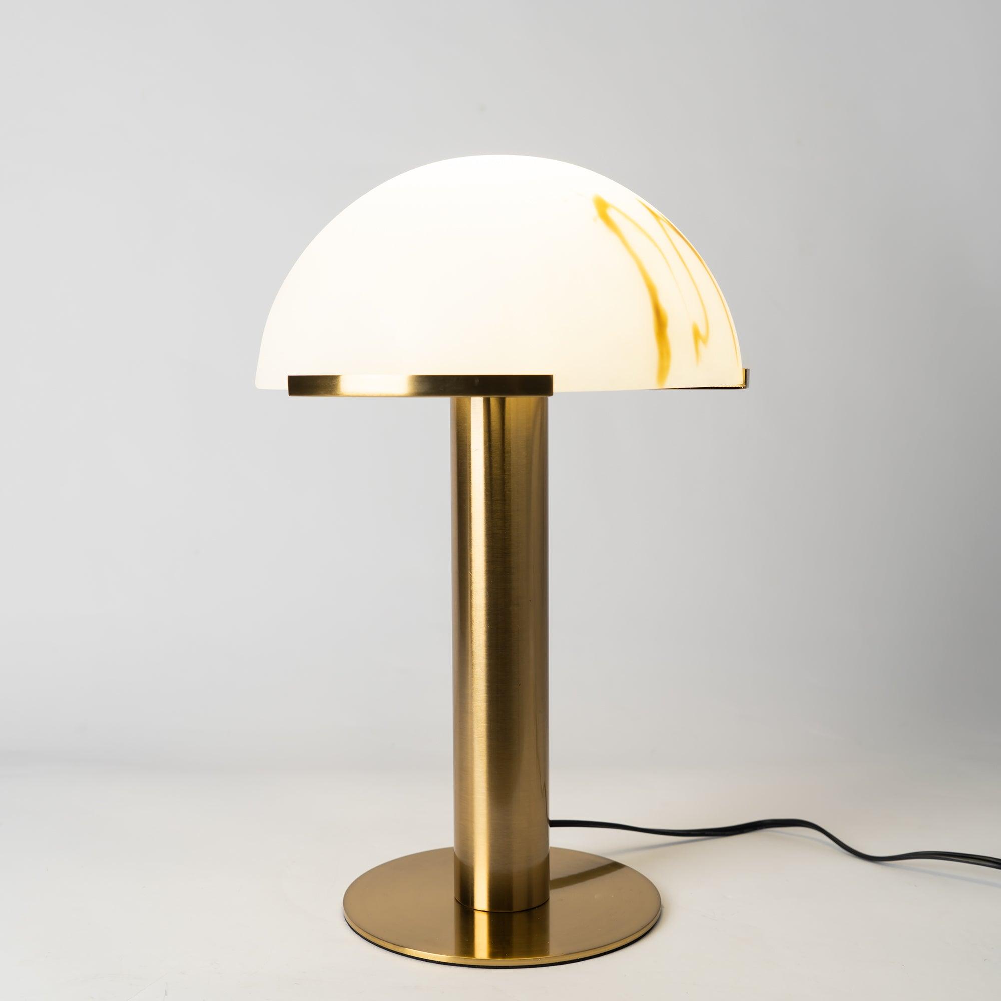 Contemporary Alabaster Stone Table Lamp with Bronze Finish for Luxury Bedroom and Office Lighting