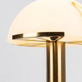 Contemporary Alabaster Stone Table Lamp with Bronze Finish for Luxury Bedroom and Office Lighting