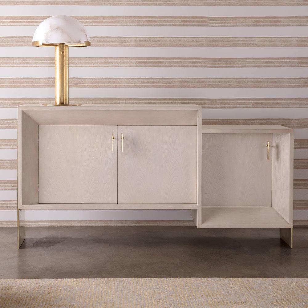 Contemporary Alabaster Stone Table Lamp with Bronze Finish for Luxury Bedroom and Office Lighting