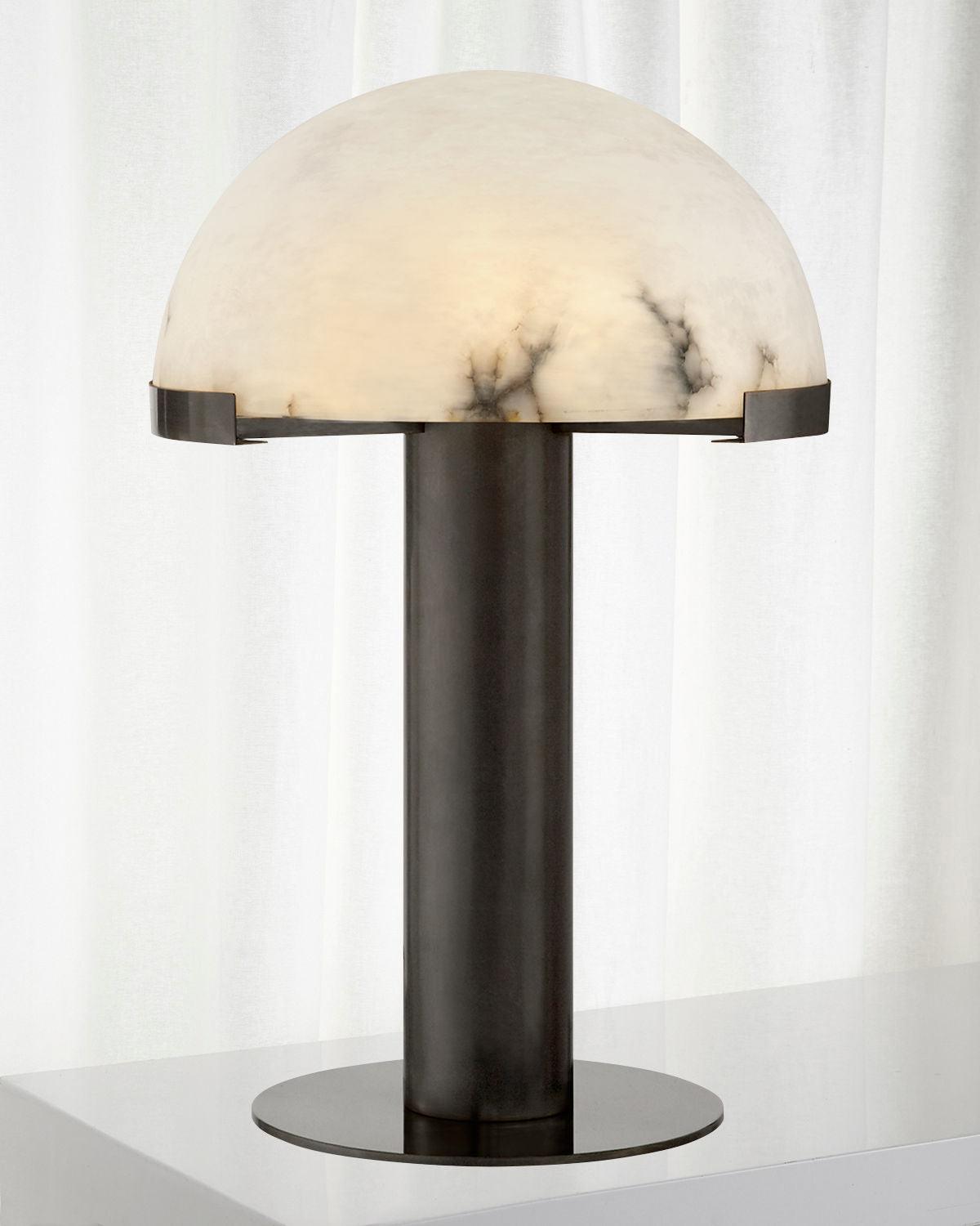 Contemporary Alabaster Stone Table Lamp with Bronze Finish for Luxury Bedroom and Office Lighting