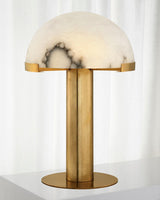 Contemporary Alabaster Stone Table Lamp with Bronze Finish for Luxury Bedroom and Office Lighting