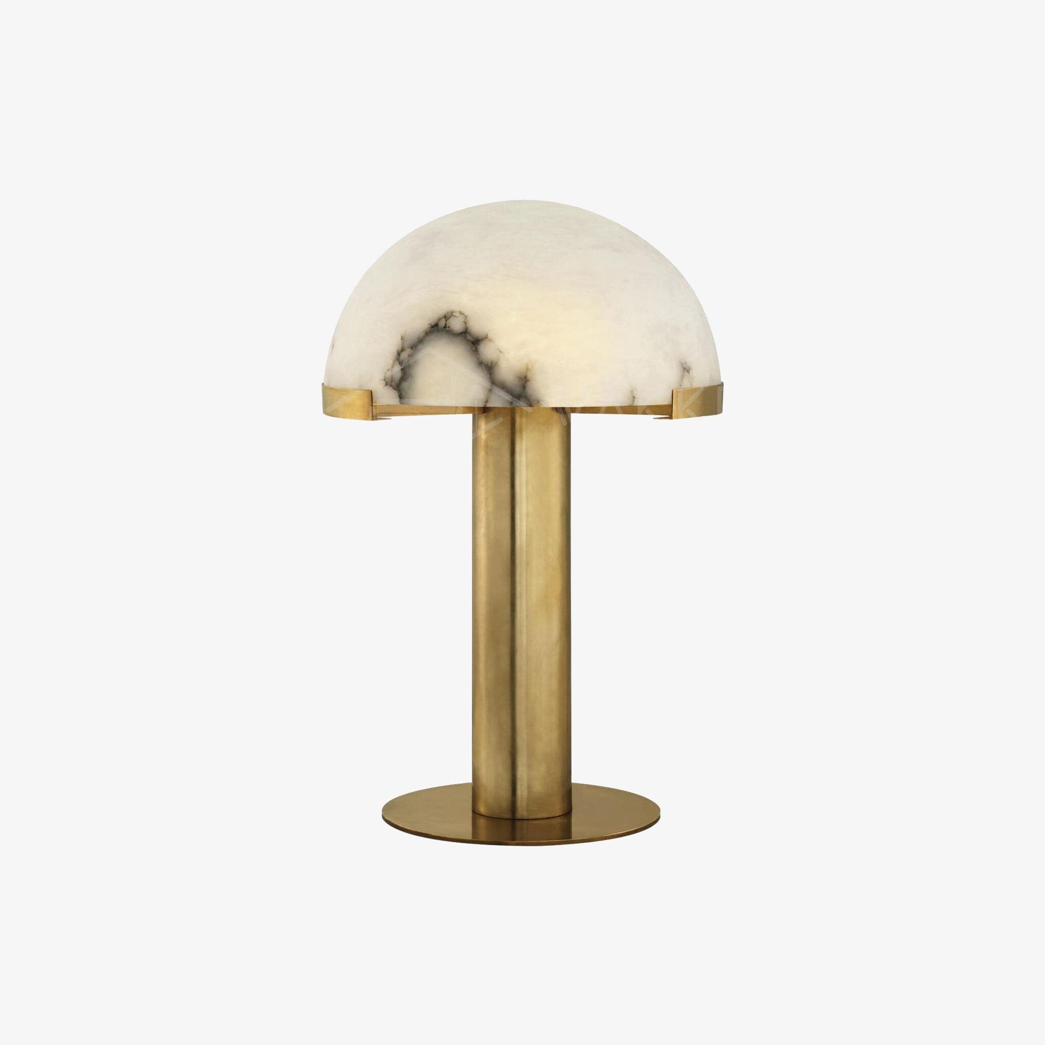 Contemporary Alabaster Stone Table Lamp with Bronze Finish for Luxury Bedroom and Office Lighting