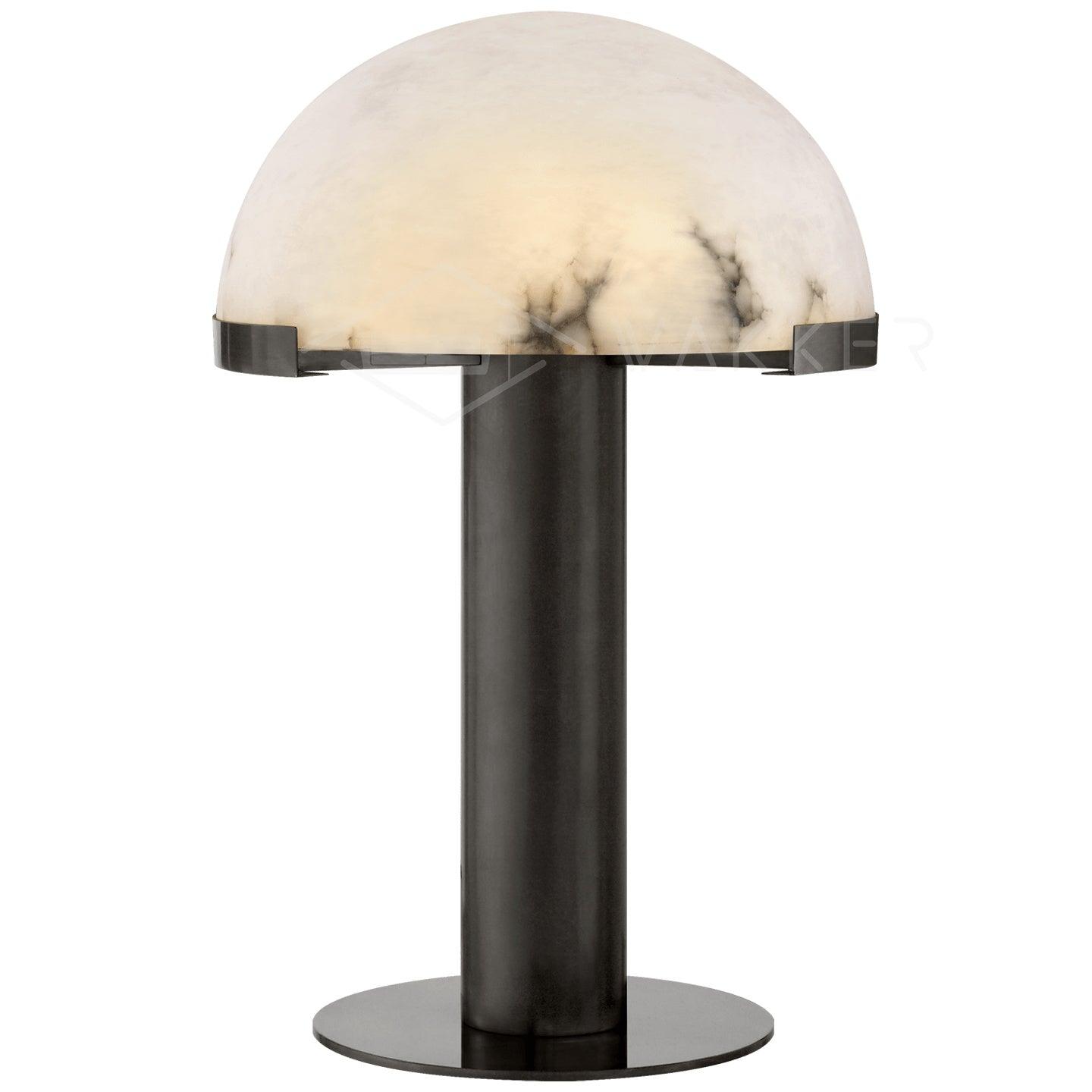 Contemporary Alabaster Stone Table Lamp with Bronze Finish for Luxury Bedroom and Office Lighting