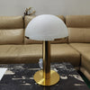 Contemporary Alabaster Stone Table Lamp with Bronze Finish for Luxury Bedroom and Office Lighting