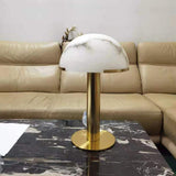 Contemporary Alabaster Stone Table Lamp with Bronze Finish for Luxury Bedroom and Office Lighting